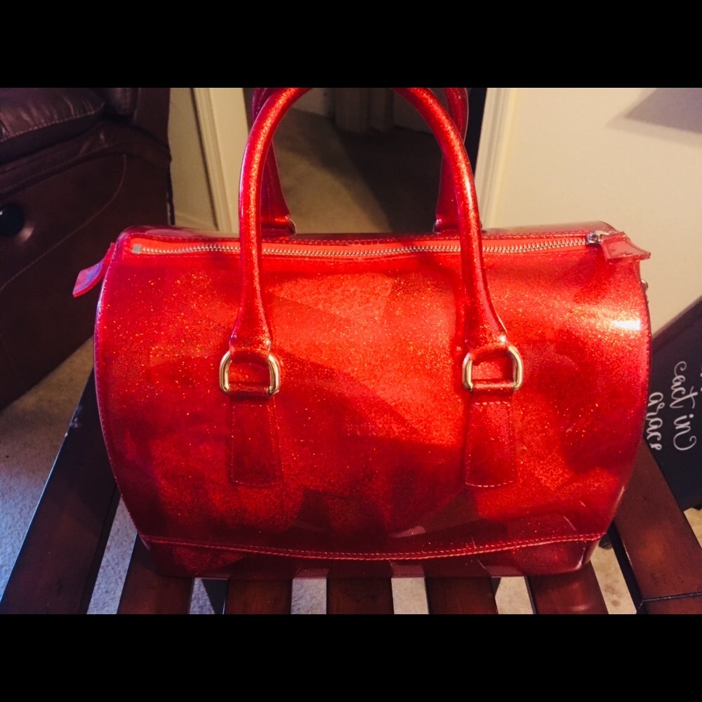 Authentic Red Glittery Furla Purse